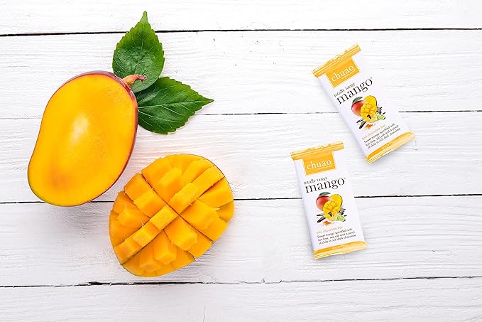 Chuao Chocolatier Totally Tangy Mango Dark Chocolate Mini Bars | Gourmet Chocolate Chile Lime Mango European No Preservatives | For Gift Baskets Christmas Valentines Day Gifts for Women Men Birth