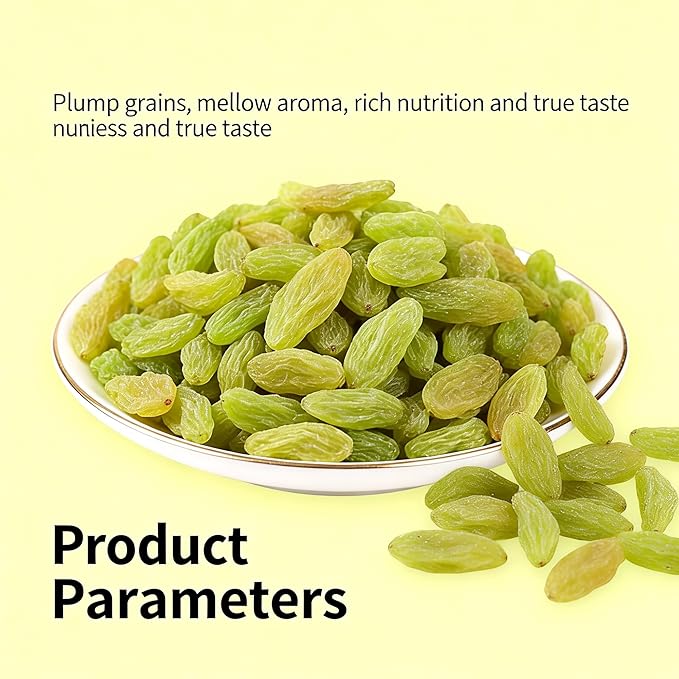 Premium 500g Green Raisins - Ready-to-Eat Soft &amp Juicy Dried Fruit Snack No Washing Needed Perfect For Baking Oatmeal &amp Yogurt Toppings