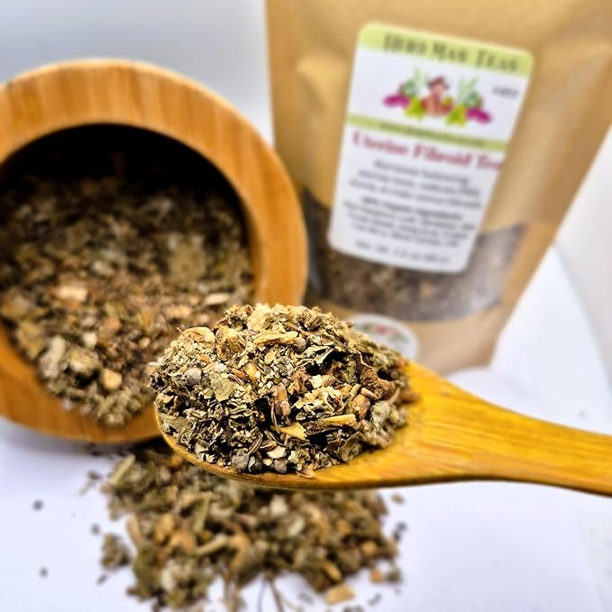 FIBROID TEA — Organic Herbal Blend for Hormonal Balance &amp Uterine Tissue Health — by Master Herbalist Khabir Non-GMO No Additives