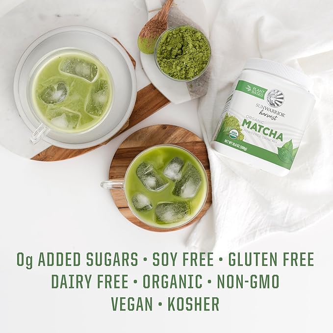 Organic Matcha Green Tea Powder Culinary Grade Matcha for Smoothies Baking Lattes Vegan Sugar &amp Dairy Free 225 Servings Sunwarrior