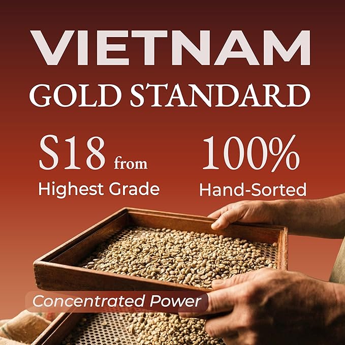 Cafely HaNoi - 100% Robusta Whole Bean Vietnamese Coffee – Dark Roast High Caffeine (Bold &amp Punchy) Thick Crema Low Acid Single Origin Direct Trade For Espresso Phin French Press 12 oz