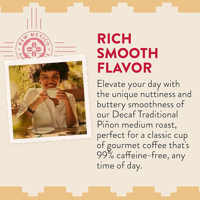 New Mexico Piñon Coffee Naturally Flavored Coffee (Traditional Piñon Whole Bean Decaf 2 pound)