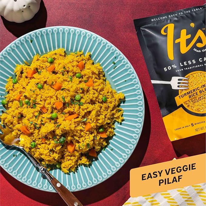 It’s That Simple Turmeric-Infused Rice Blend from It's Skinny 50% Less Carbs Certified Gluten-Free Non-GMO &amp Vegan Cooks in 5 Minutes – 5.29 oz (Pack of 6)