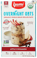 Yumi Organics Overnight Oats Apple Cinnamon Vegan Friendly USDA Certified Organic Non-GMO 8.8 Ounce (Pack of 6)