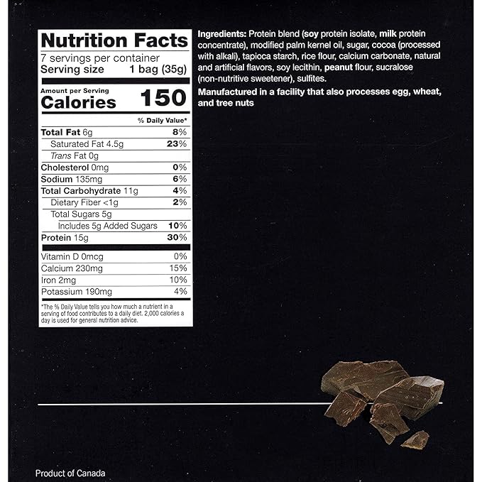 PROTIFIT - High Protein Soy Snack Puffs 15g Protein Low Calorie Low Fat Low Sugar Low Carb Ideal Protein Compatible 7 Servings Per Box (Chocolate)
