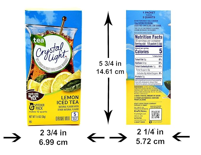 Crystal Light Lemon Iced Tea Drink Mix 12-Quart Canister (Pack of 5)