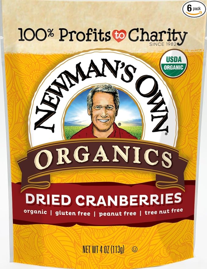 Newman's Own Organics Dried Cranberries 4-Ounce Pouches (Pack of 6)