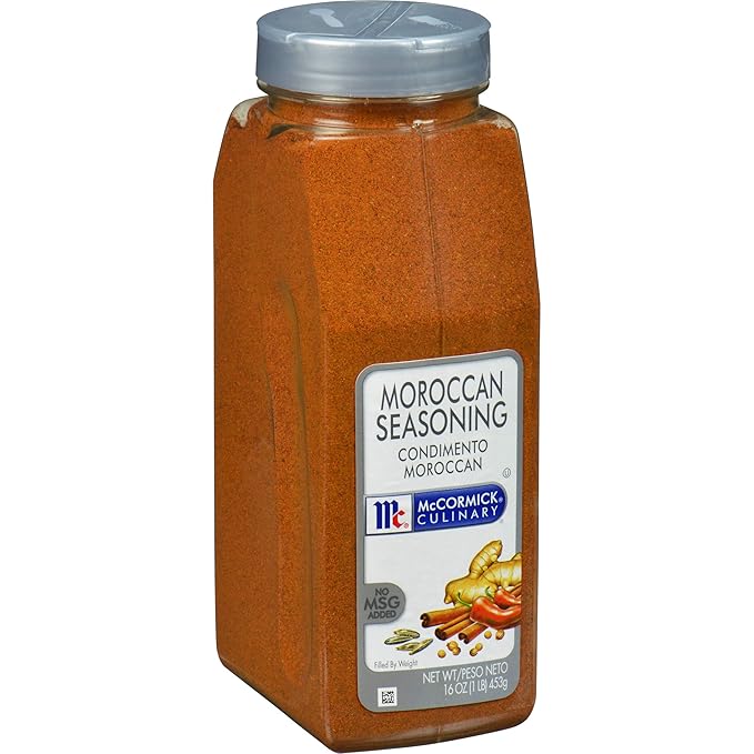 McCormick Culinary Moroccan Seasoning 16 oz - One 16 Ounce Container Moroccan Spice Blend with Cinnamon Cumin Black and Red Peppers and Turmeric