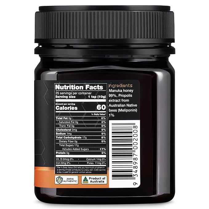 Nature’s Gold Raw Manuka Honey with Australian Native Bee Propolis MGO 829+ | 8.8oz (250g) 100% Pure Genuine Traceable Hive to Home
