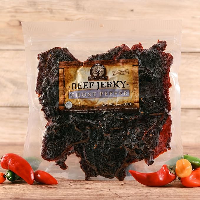 Mahogany Smoked Meats: Ghost Pepper Beef Jerky - 16oz