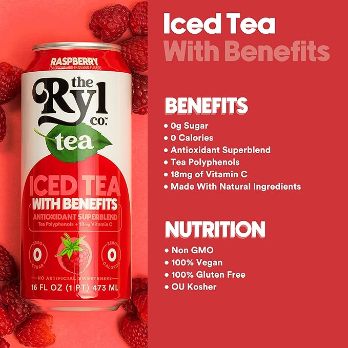 Ryl Iced Tea Variety Pack Antioxidant Superblend No Artificial Ingredients 16.0 Fl Oz (12-Pack)