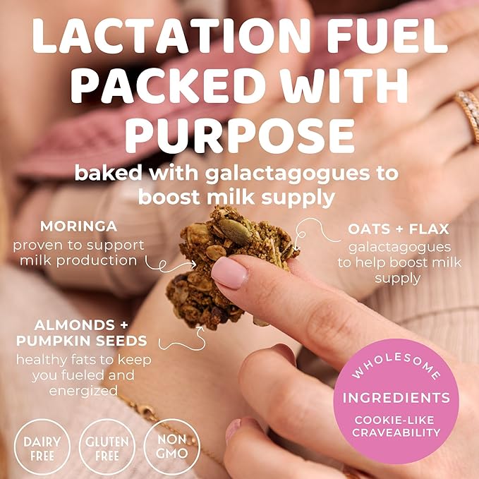 The Hampton Grocer Lacnola Lactation Granola 2 pack - Healthy Granola for Breastfeeding Moms to Increase Milk Supply | Made from a Galactagogue Superfood Blend with Oats Flax Moringa Almonds Pump