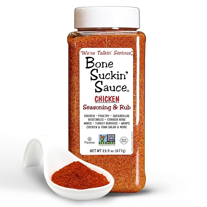 Bone Suckin' Chicken Seasoning &amp Rub - 23.9oz - with Garlic &amp Sage - Non-GMO Gluten-Free Fat-Free Kosher Pareve No MSG!