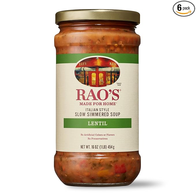Rao's Homemade Italian Style Slow Simmered Soup Lentil 16 Ounce (Pack of 6)