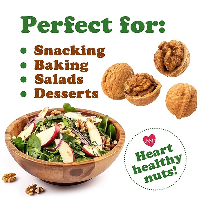 Food to Live Jumbo Walnuts in Shell 5 Pounds — California Chandler Variety. Rich in Omega-3s and Antioxidants. Keto-Friendly Fresh Raw Kosher