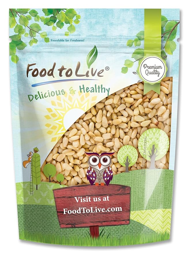 Food to Live - Pine Nuts 5 Pounds Raw Pignolias Kosher Vegan