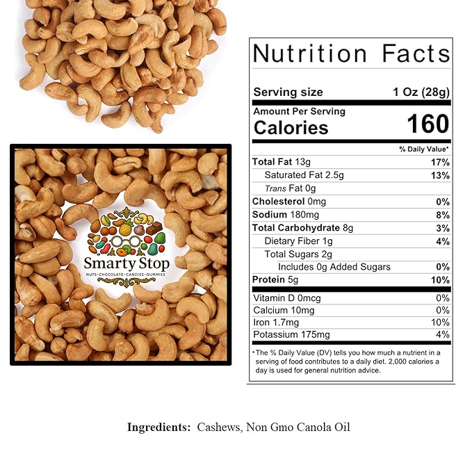 Smarty Stop Cashew (Roasted 5 Pound (Pack of 1))