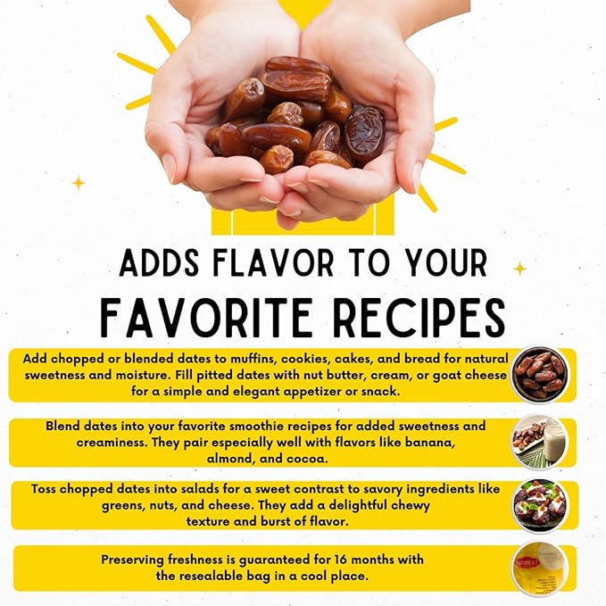 Sunbest Natural Deglet Noor Dates 5 lbs – Pitted &amp Whole – Bulk Dried Fruit Snack For Kids &amp Adults – Naturally Sweet For Baking &amp Cooking – Sun-Dried Fiber Rich Kosher &amp No Sugar A