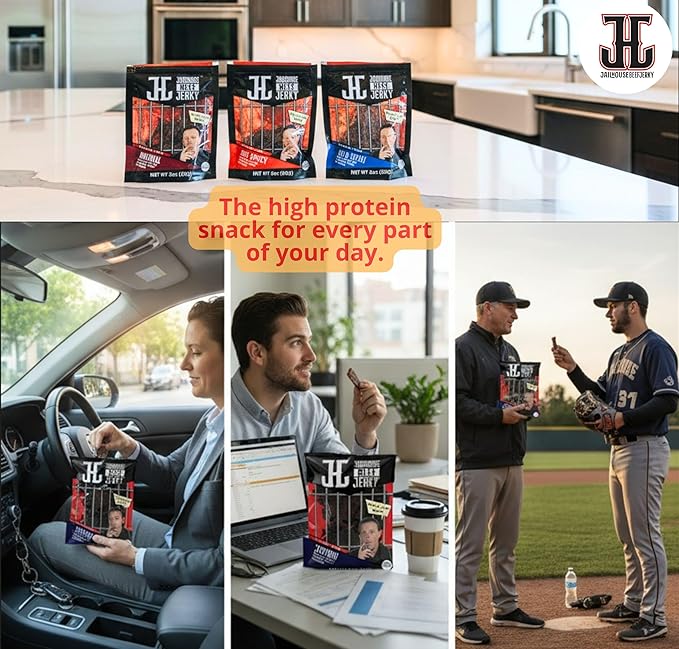 JailHouse Beef Jerky Teriyaki | High-Protein Snacks for adults Gluten-Free Jerky Fuel for Active Lifestyles | Uncut Mob Taste | Your Poker Table Carnivore Snax | The Perfect Gourmet Gift for Men