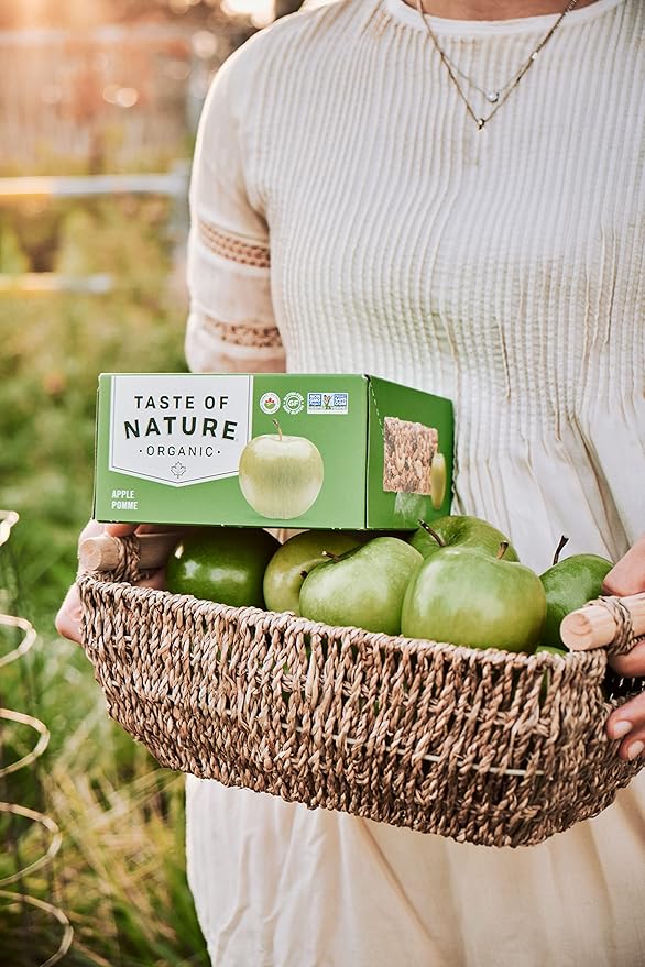 Taste of Nature Organic Apple Snack Bar - Healthy Gluten Free Non GMO Vegan Snack Bars with Mixed Nuts Fruits and Seeds - 16-Count Snack Pack