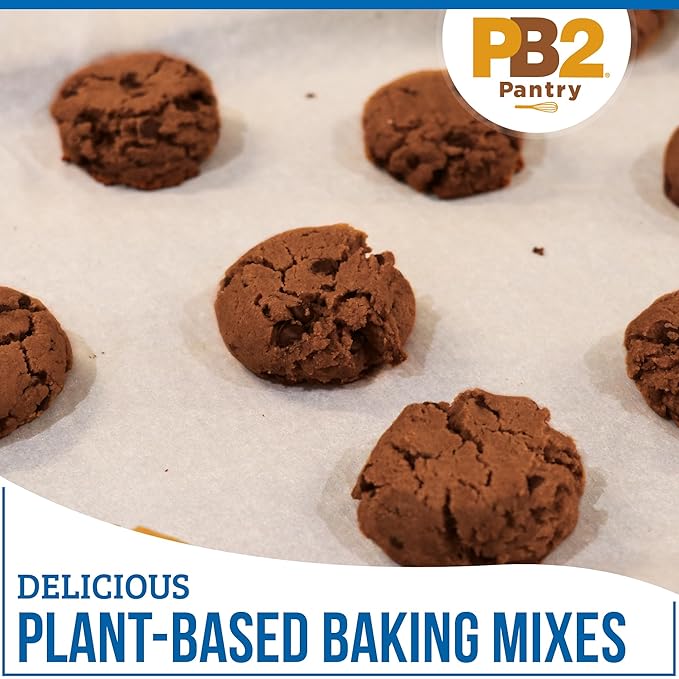 PB2 Pantry Bundle of Double Chocolate Chip Cookie &amp Chocolate Chip Brownie Mix | Certified Vegan Gluten-Free Non-GMO 4g Plant Protein per Serving 16oz Jars [Pack Of 2]