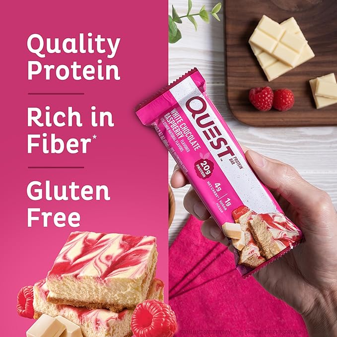 Quest Nutrition Apple Pie Protein Bar 20g Protein 4g Net Carbs 2g Sugar Gluten Free &amp White Chocolate Raspberry Protein Bars High Protein Low Carb Gluten Free Keto Friendly