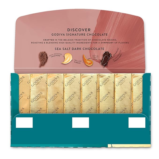 Godiva Chocolatier Signature Mini Bars Sea Salt Dark Chocolate 12-Ct. (8 pc. each)