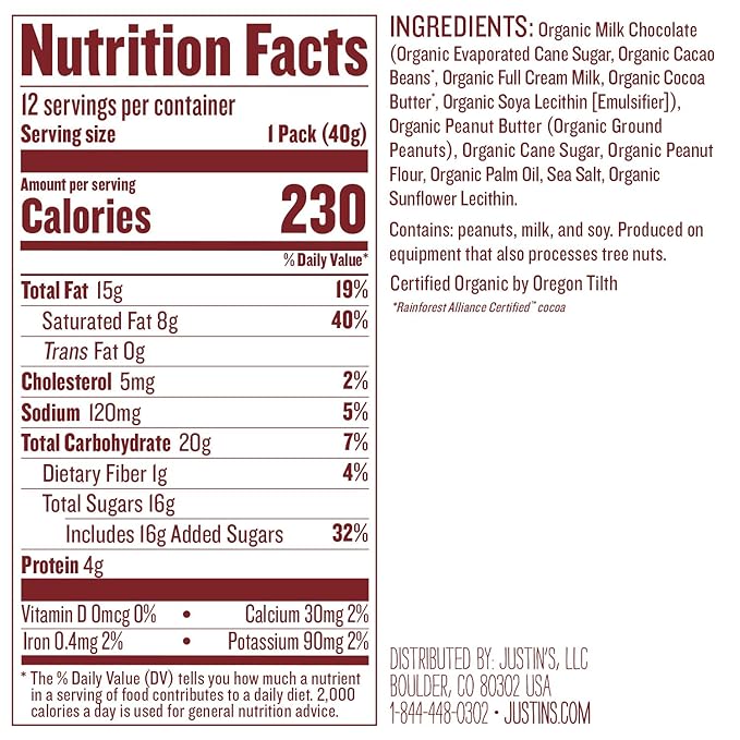 Nut Butter Milk Organic Chocolate Peanut Butter Cups 10 Count (Pack of 12)