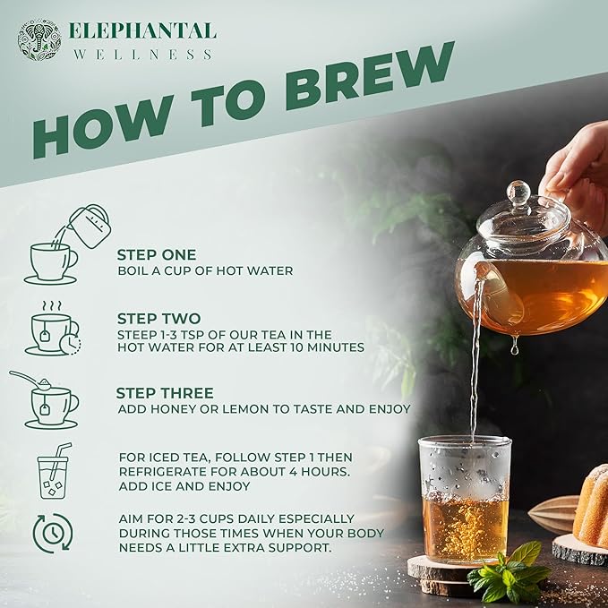 Elephantal Wellness Liver Herbal Tea – Supports Liver Detox Repair &amp Resilience | Milk Thistle Artichoke Leaf Dandelion Root &amp Burdock | Caffeine-Free Loose Leaf Herbal Tea – 2oz 20 Servin
