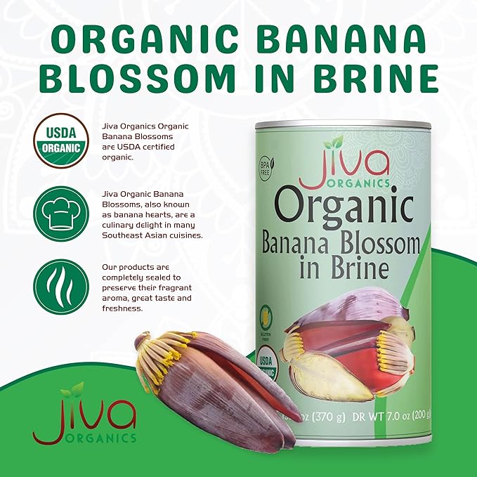 Jiva Organic Banana Blossoms 14 Ounce (Pack of 6) - BPA Free Gluten Free - Delicious Meatless Alternative