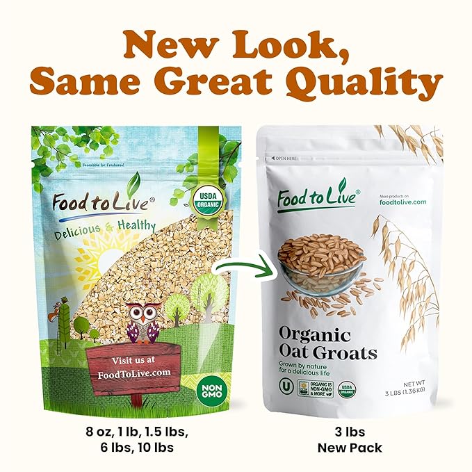 Food to Live Organic Steel Cut Oats 10 Pounds – 100% Whole Grain Irish Oats Non-GMO Cereal Non-Irradiated Vegan Bulk Product of the USA
