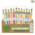12 Flavor Variety Meat Sticks. No Added Nitrates Gluten Soy MSG Dairy Nuts. 8 Grass-fed Beef Flavors 3 Free-range Turkey Flavors &amp 1 Natural Pork Flavor (2 of Each 24-cnt 1-oz Stick)