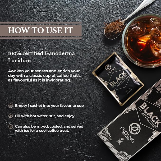 ORGANO Gourmet Black Coffee 100% Certified Ganoderma Lucidum (30 Sachets)