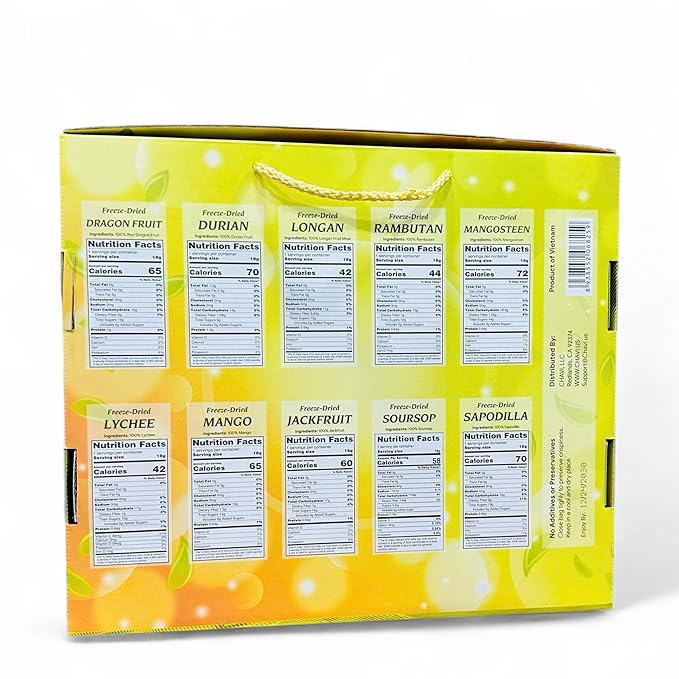 CHAVI Freeze Dried Exotic Tropical Fruits | Pack of 10 | Gift Box - No Added Sugars or Preservatives - Non-GMO Vegan Gluten-Free | 180 g | 6.4 oz