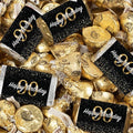124 Pcs 90th Birthday Candy Party Favors Miniatures Chocolate &amp Gold Almond Kisses (1.5 lbs Approx. 124 Pcs)
