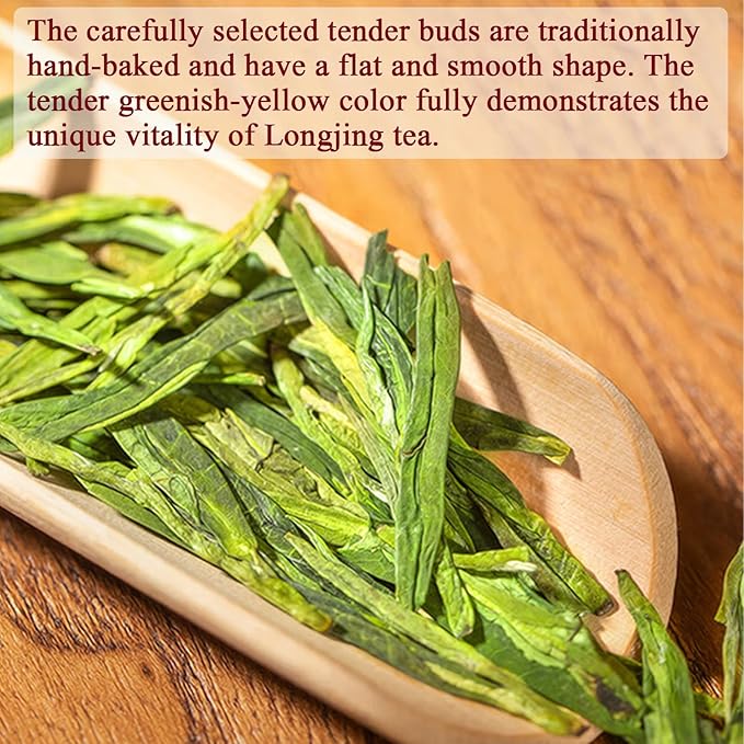 Longjing Tea Dragon Well Longjing Green Tea Loose Leaf 120g/4.23oz Dragonwell Long Jing Tea Chinese Green Tea Loose Leaf Bean Aroma and Fresh Taste 龙井 龙井茶 绿茶