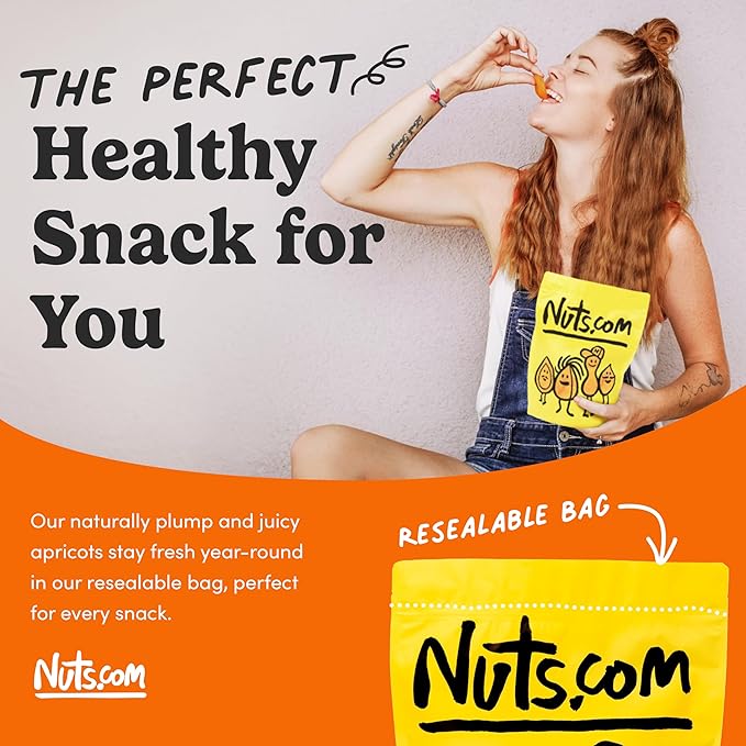 Nuts.com – Dried Apricots Turkish – No Sugar Added Healthy Fruit Snack for Adults &amp Kids – Naturally Plump &amp Juicy Good Source of Potassium &amp Fiber – Vegan Gluten-Free Kosher Pareve –