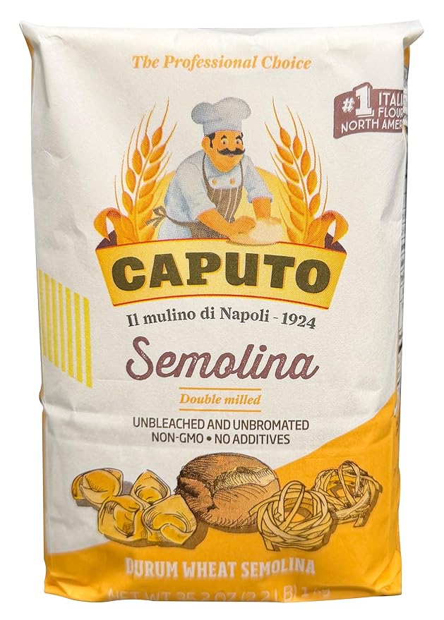 Antico Molino Caputo Semola Di Grano Duro Rimacinata (Reground Semolina Flour) - Pack 4