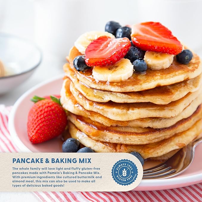 Pamela's Gluten Free Baking and Pancake Mix Waffles Cake &amp Cookies Too Kosher 1.5-Pound Bag (Pack of 6)