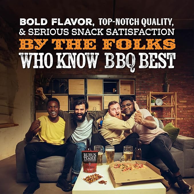Rufus Teague Hot BBQ Variety Pack – Sweet Spicy &amp Smoky Honey Roasted Nuts Almonds and Peanuts 9 oz Resealable Pouches (3 Pack)