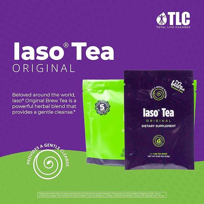 Iaso Brewed Tea (Original) - TLC Cleansing Tea &amp Refreshing Drink Formula for Balanced Lifestyle - 10 Convenient Sachets (5 Packs)