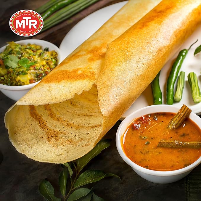 MTR Instant Dosa Mix - Ready to Cook Authentic Indian Breakfast Lunch Dinner or Snack Meal - No Added Preservatives - A Quick &amp Easy Recipe Suitable for Vegetarians - (500g Pack of 3)