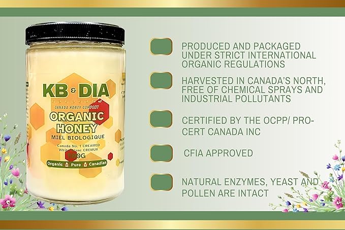 KB &amp DIA Organic Creamed Honey Pure White 500g