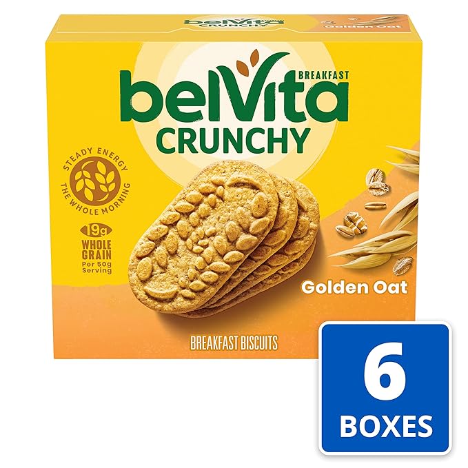 belVita Breakfast Bars Biscuits Golden Oat 30 Total Packs 6 Boxes (4 Biscuits Per Pack)