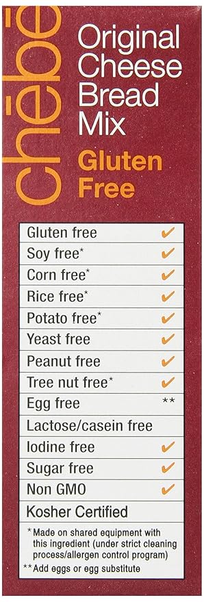 Chebe Bread Original Cheese Bread Mix Gluten Free 7.5-Ounce Bags (Pack of 8)