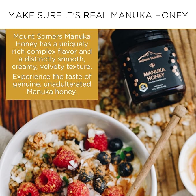 Mount Somers Premium Manuka Honey MGO 514+ / UMF 15+ 100% Pure New Zealand Manuka Honey - Genuine Natural Superfood - UMF Certified &amp Traceable 8.8oz Jar