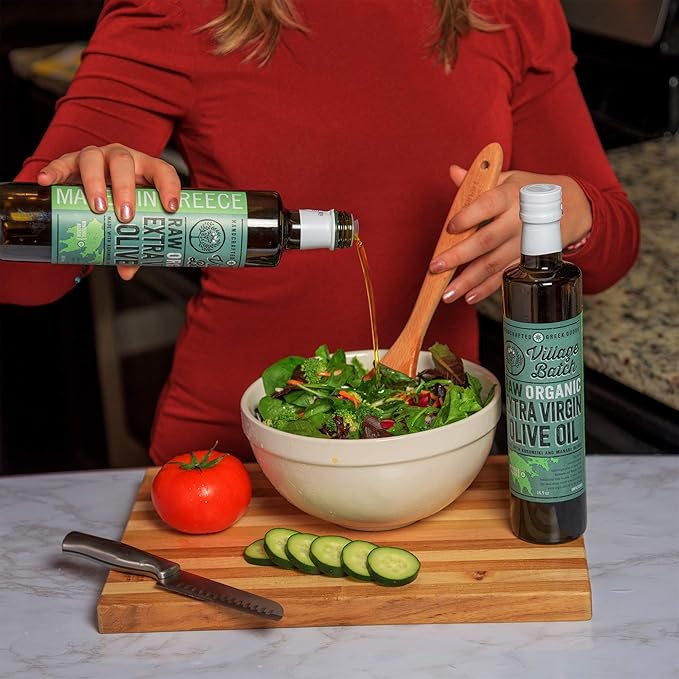 VILLAGE BATCH - AWARD WINNERS - KORONEIKI OLIVE OIL Greek Olive Oil ORGANIC COLD PRESSED OLIVE OIL Extra Virgin Olive Oil High In Polyphenols - Aceite De Oliva Extra Virgen - Olive Oil for Cooking Oil