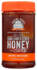 Nature Nate's Pure Raw &amp Unfiltered Classic Honey With Comb Gluten Free 16 Ounces (Pack Of 6)