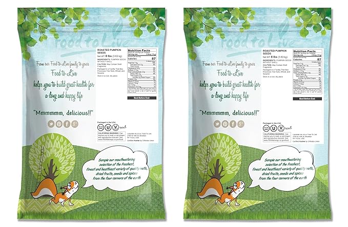 Food to Live Dry Roasted Pumpkin Seed Kernels 16 Pounds Unsalted Oven Roasted Whole Pepitas No Oil Added Shelled Vegan Kosher Keto-Friendly Bulk. Low in Carbs. Great for Snacking