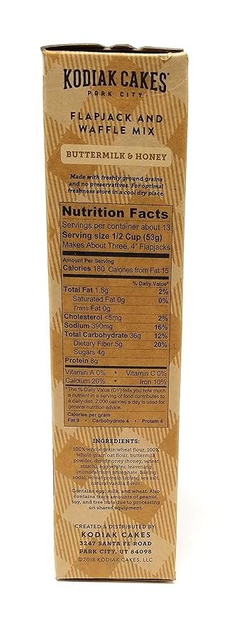 Kodiak Cakes All Natural Frontier Pancake Flapjack and Waffle Mix Butter Milk and Honey 24 Ounce (Pack of 3)